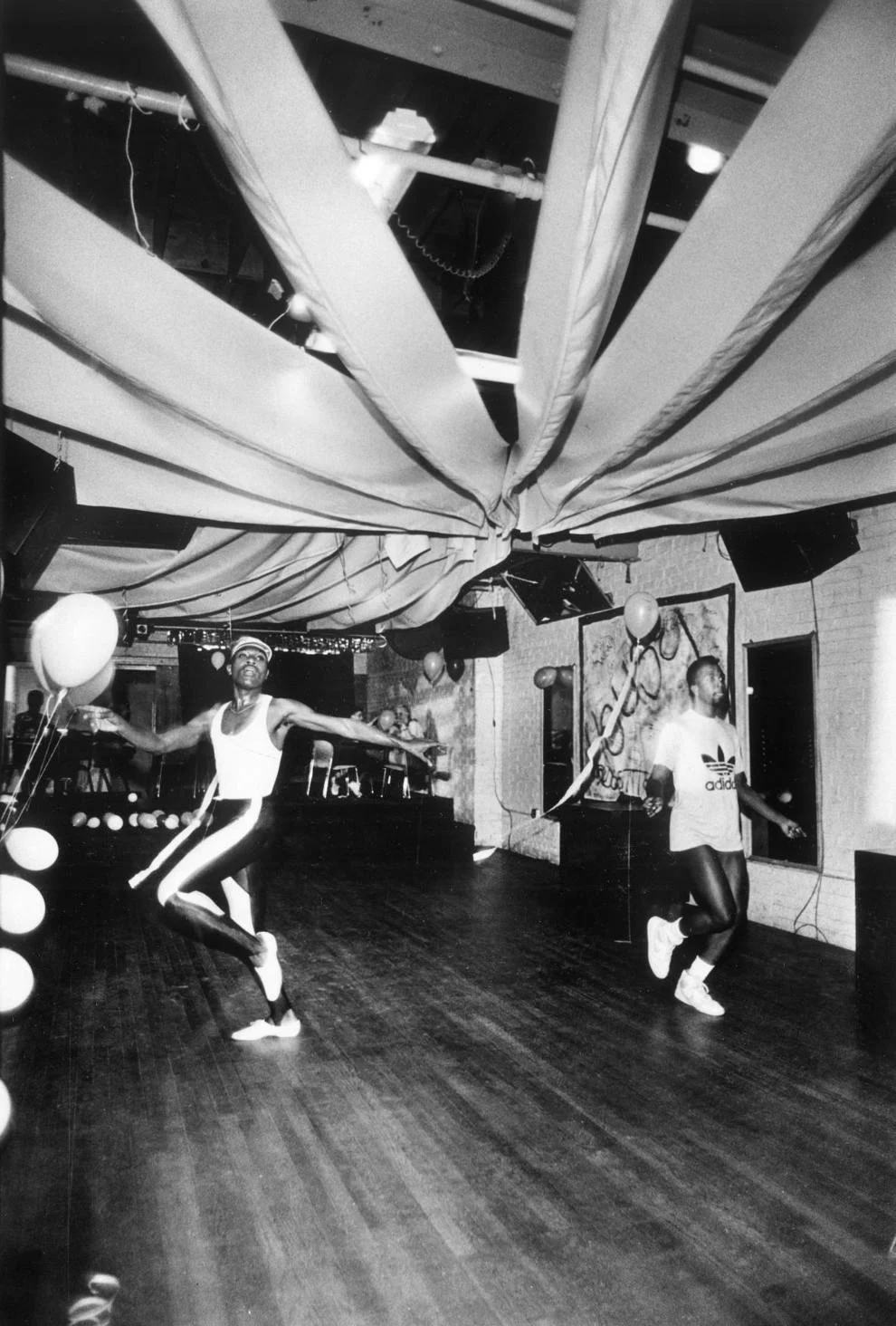 A quiet moment dance floor at the Pyramid Club, a bar on North Boulevard in Richmond, 1985