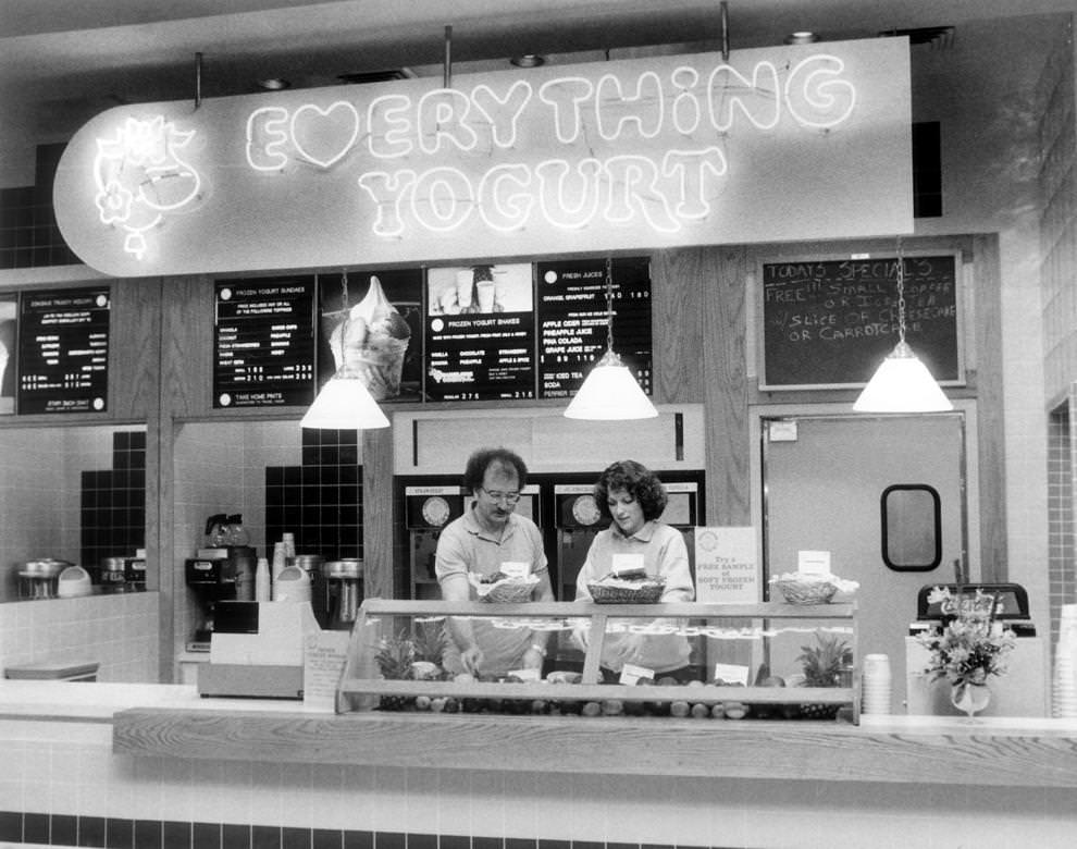 George and Brenda Huggins opened their Everything Yogurt outlet in Cloverleaf Mall in Chesterfield County, 1988