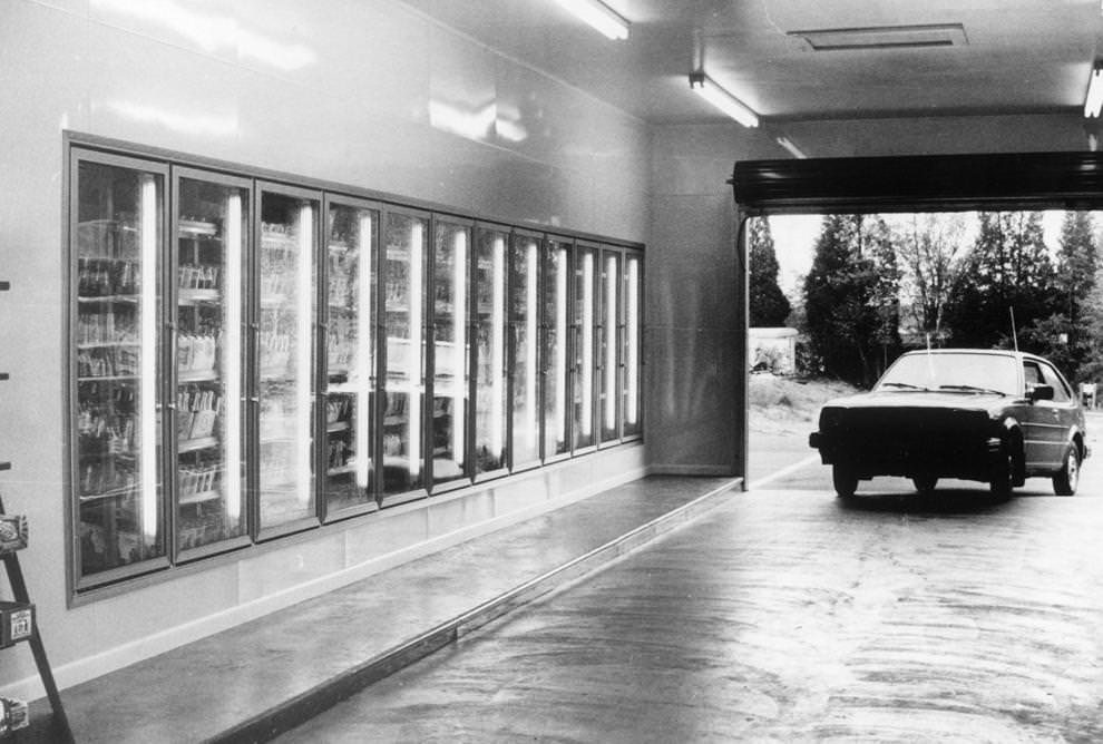 The Express Lane drive-thru convenience store opened in Louisa County, 1981.