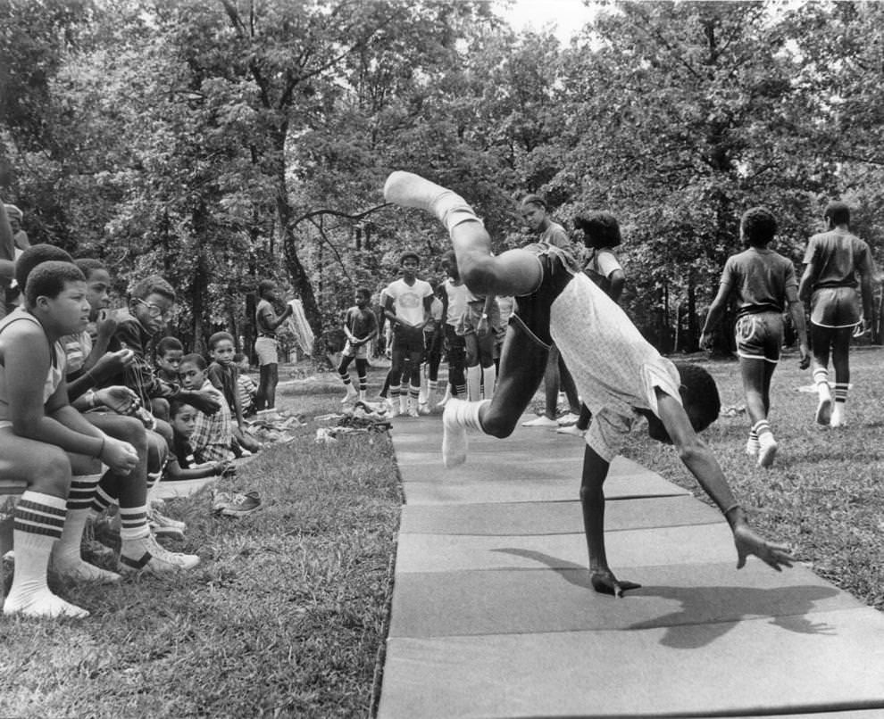 Children enjoyed outdoor recreation at Camp Happyland in the Richardsville area of Culpeper County, not far from Fredericksburg, 1981.