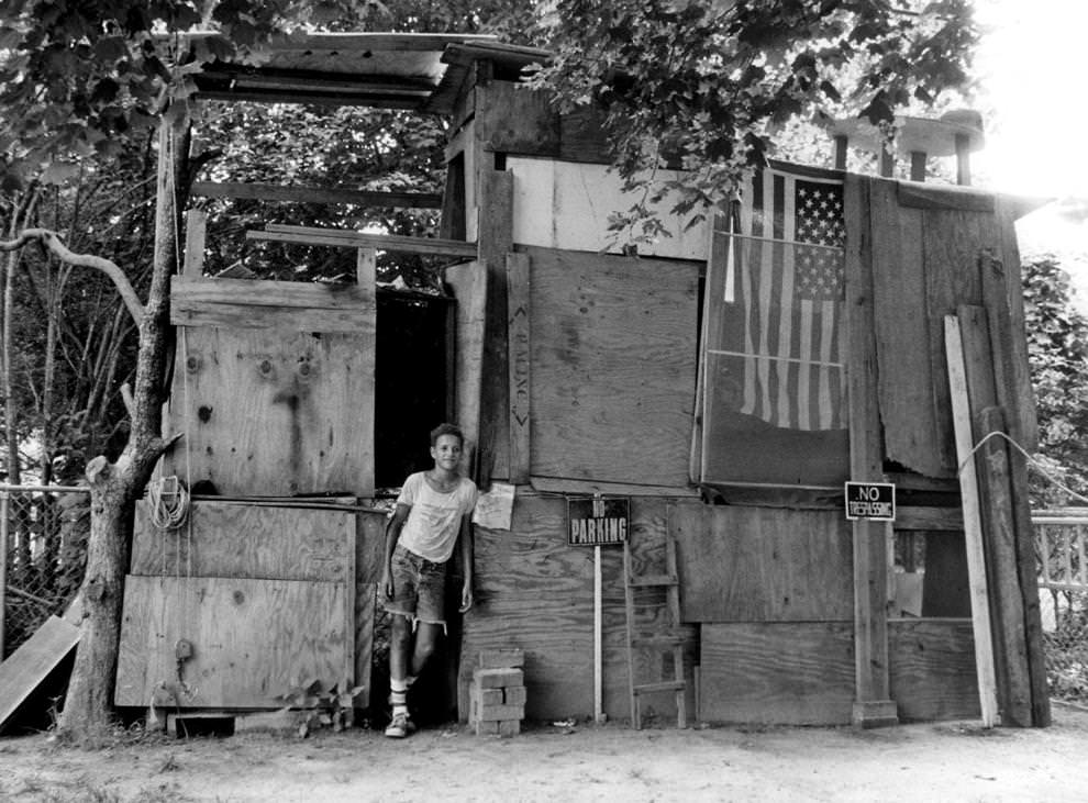Robby Van Pelt, a 13-year-old from Henrico County, stood proudly in front of his three-level, eight-room playhouse, 1981.