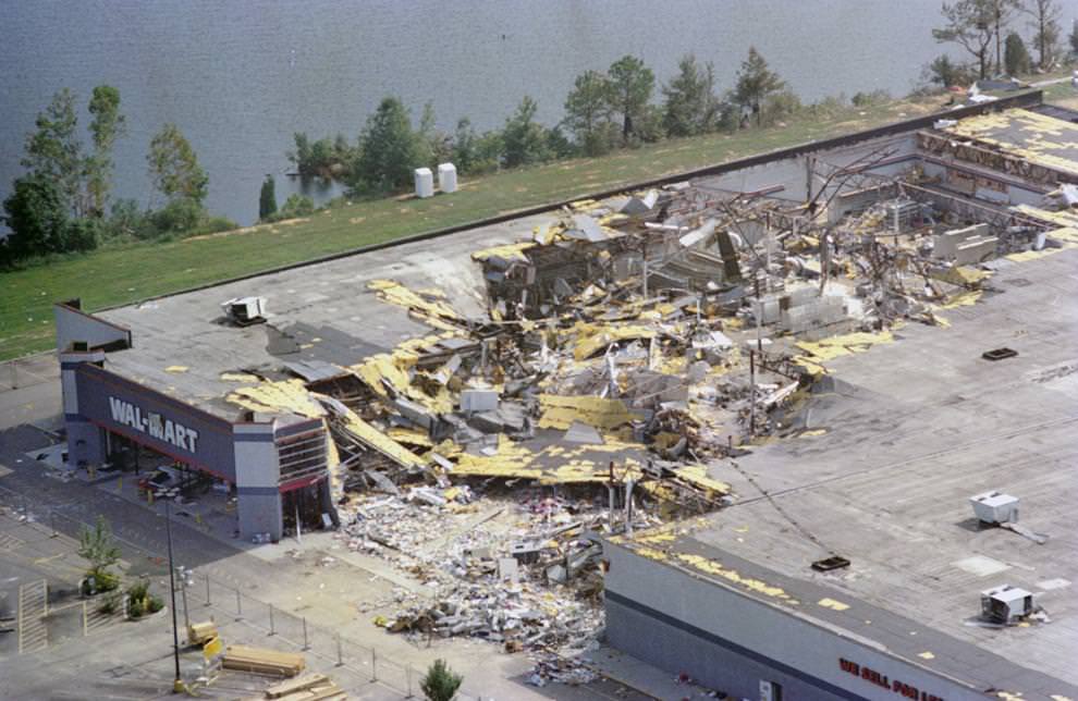 A strong tornado that hit the Tri-Cities and killed three people at the Colonial Heights Walmart. A fourth person died about a mile away, 1993