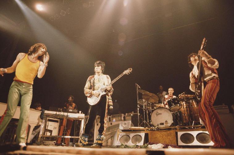 The Rolling Stones perform on their tour in the United States, June 1975.