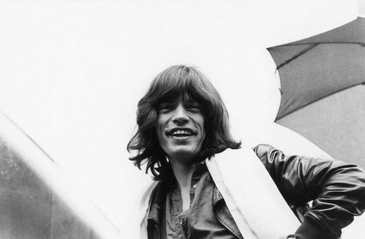 Mick Jagger announces the 'Tour of the Americas '75' on a flatbed truck on 5th Avenue, New York, May 1975.