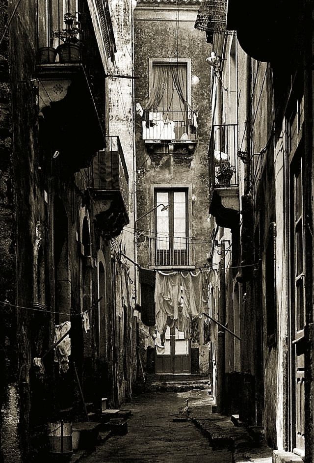 Blind alley, Catania, Sicily, 1971
