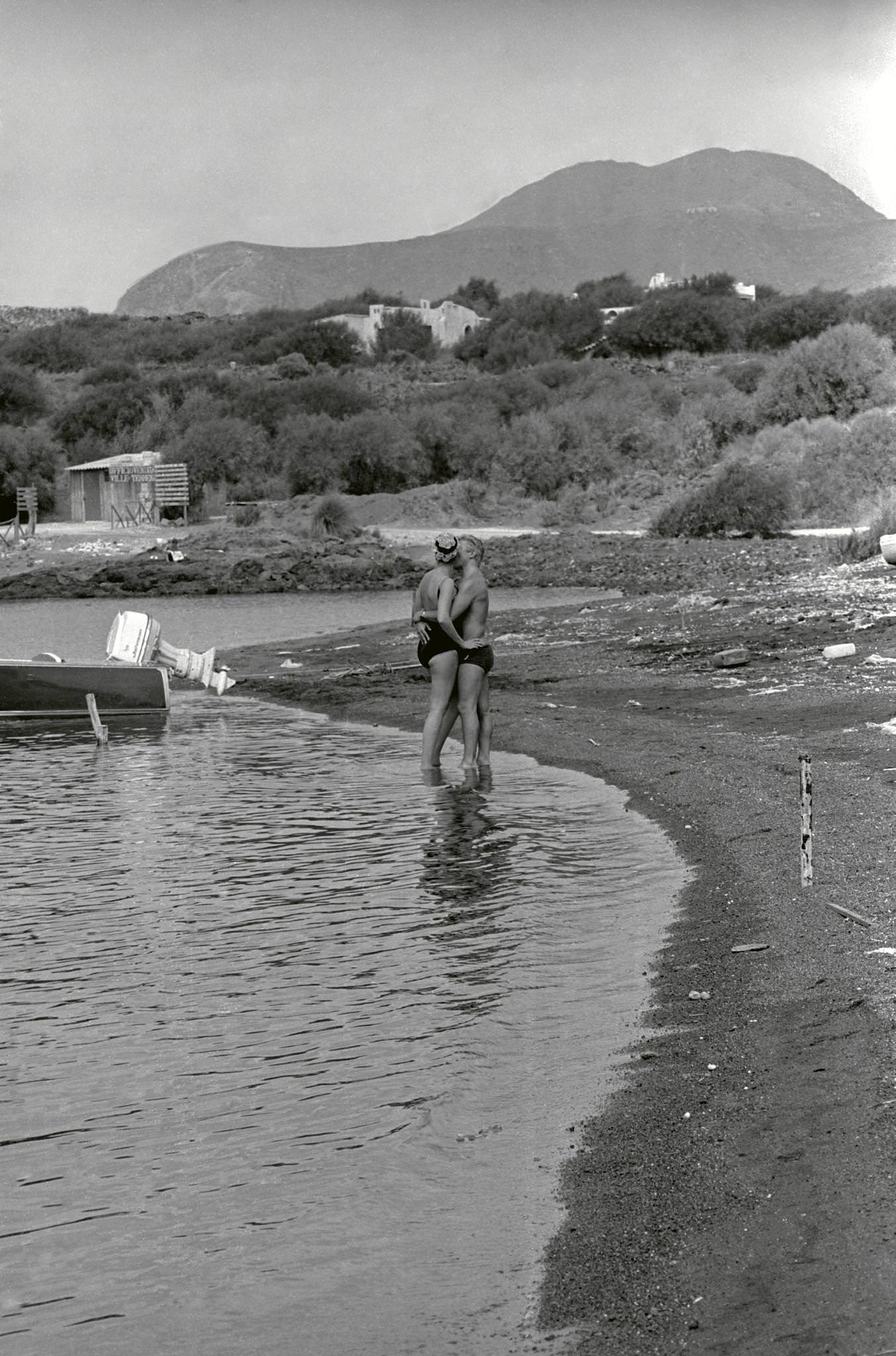 Lovers on Vulcano Island, Sicily, June 1970.