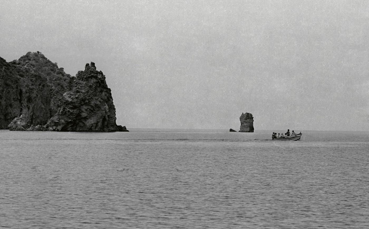 Boat ride on Vulcano Island, Sicily, June 1970.