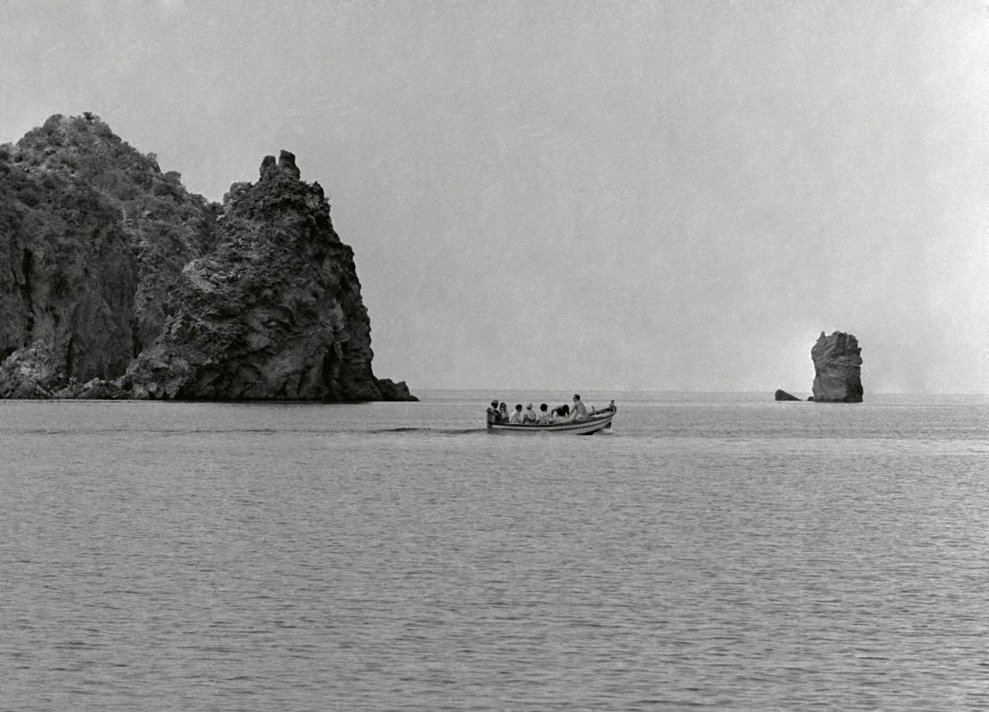 Boat ride on Vulcano Island, Sicily, June 1970.