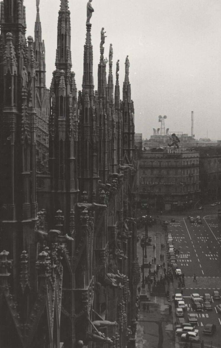 Vintage photo of Milan Cathedral, Italy.