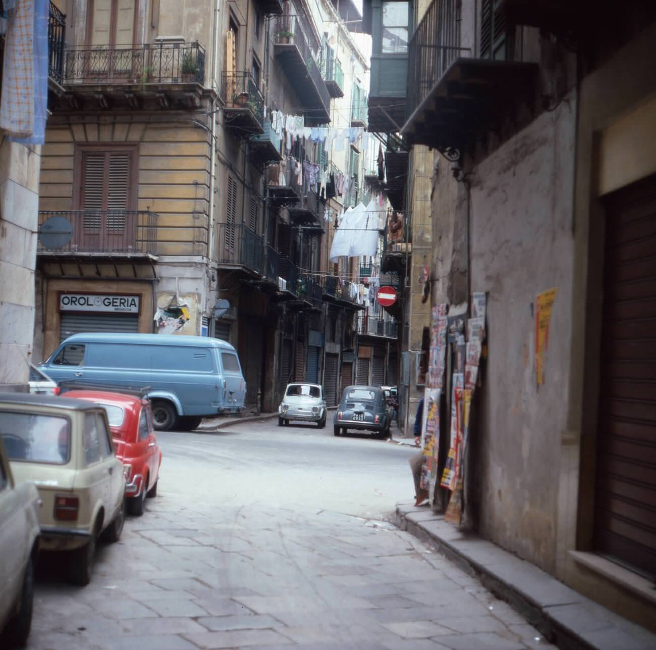 Traffic in Palermo, Sicily, in the 1970s.