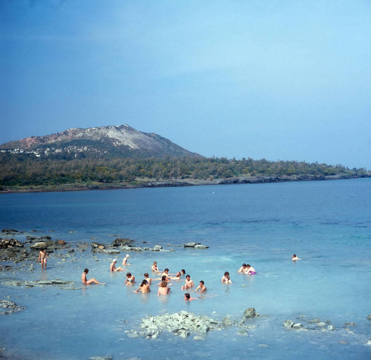 The sulfur springs of Vulcano Island, Sicily, in the 1970s.