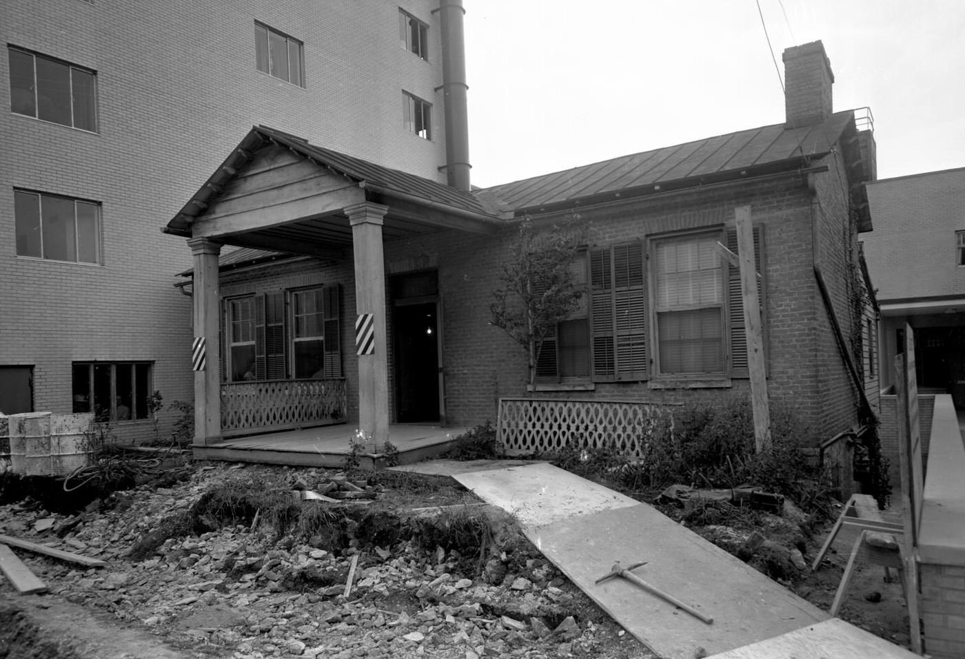 Construction Underway at Old House Adjacent to Commodore Perry Hotel, 1950