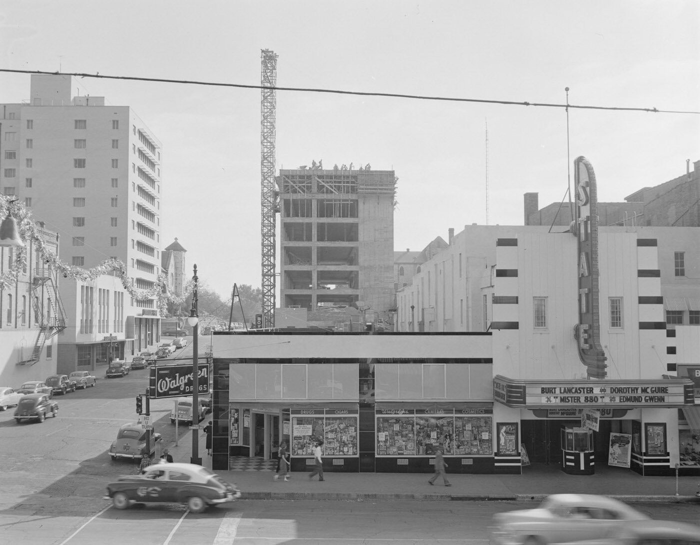 Congress Ave and the State Theater in Austin, Texas, 1950