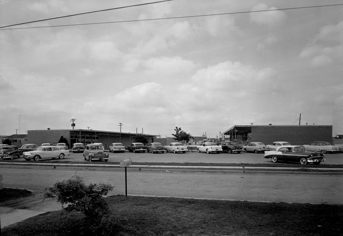 Parking Lot of Crestview Shopping Center, 1956