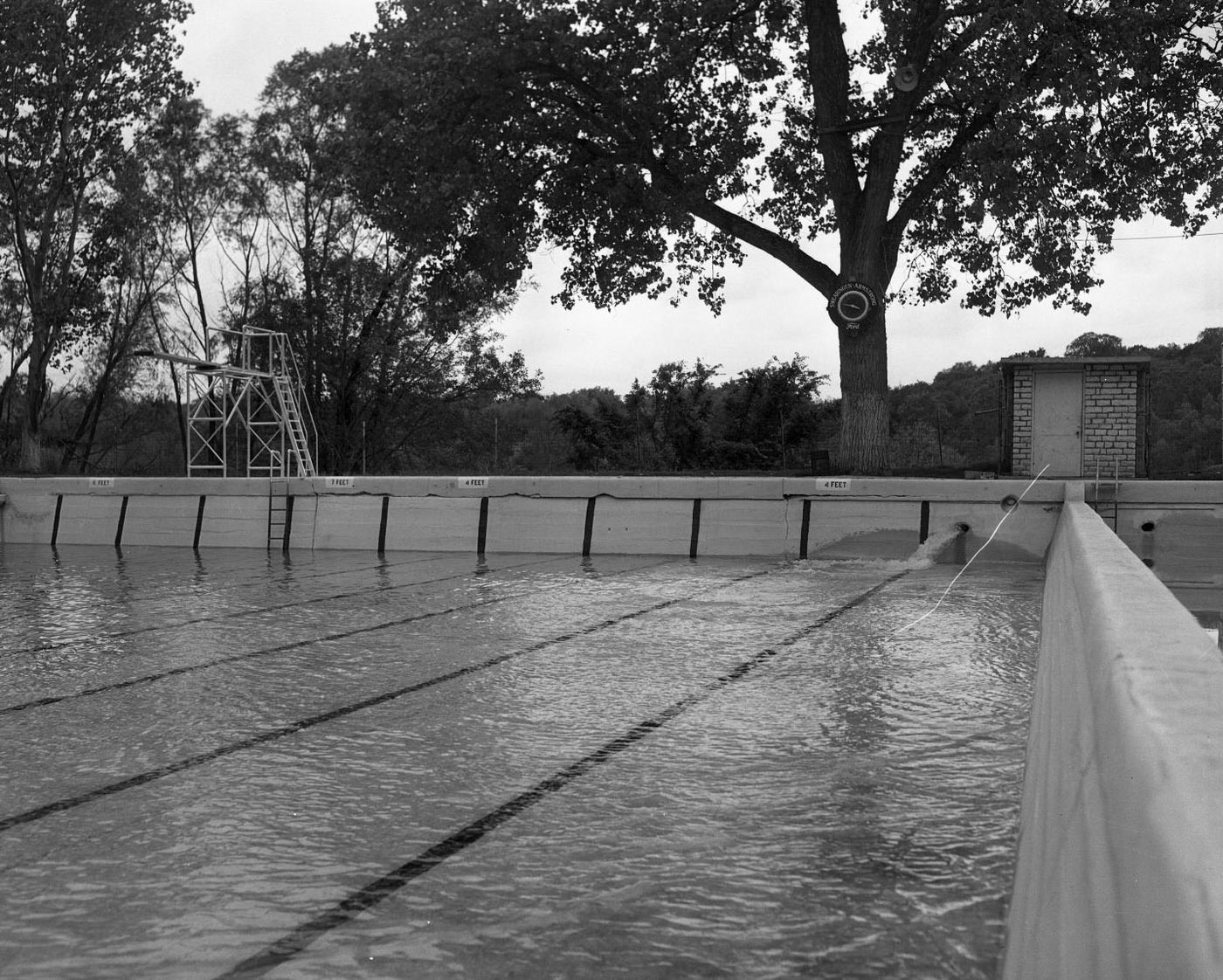 Deep Eddy Pool Being Filled with Water, 1950