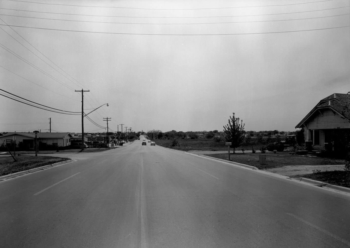 Street Scene at Cameron Road and Cloverleaf in Delwood, 1959