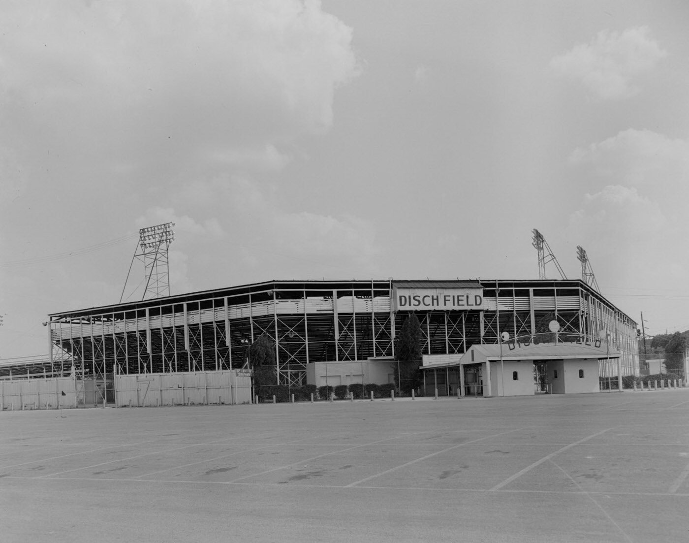 Exterior of Disch Field and Parking Lot, 1959