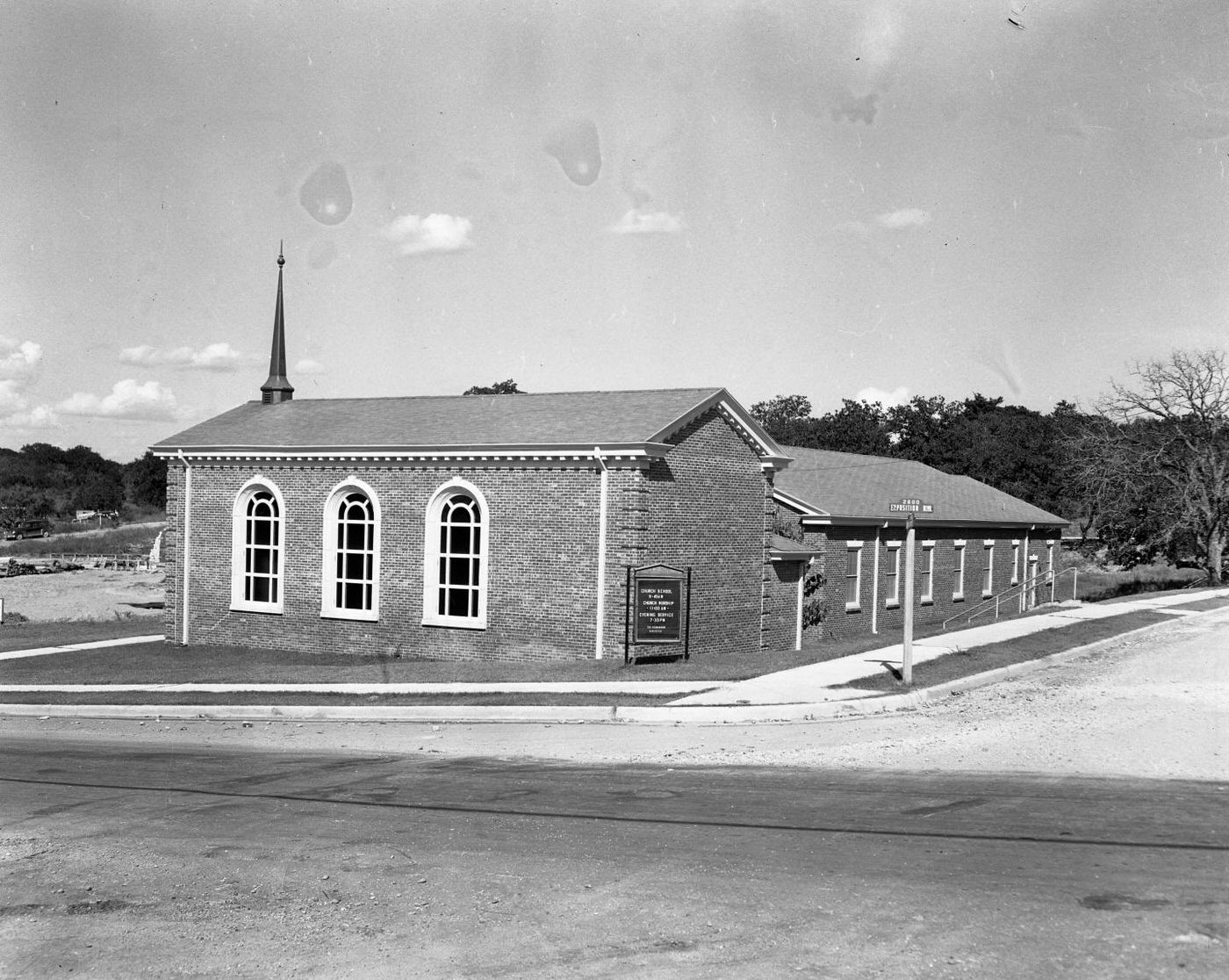 Tarrytown Methodist Church Rear View, 1950