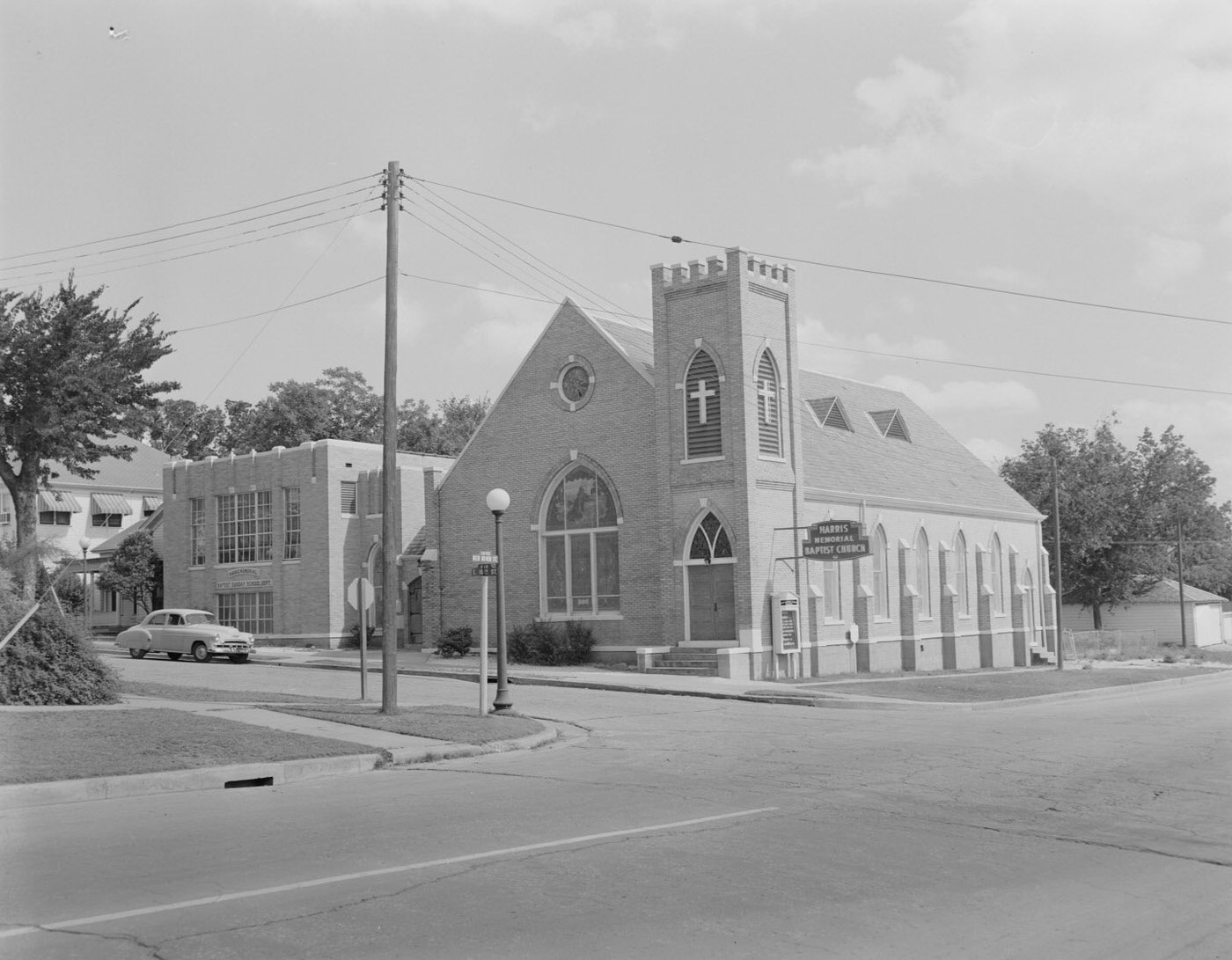 Harris Memorial Baptist Church with Stained Glass, 1954