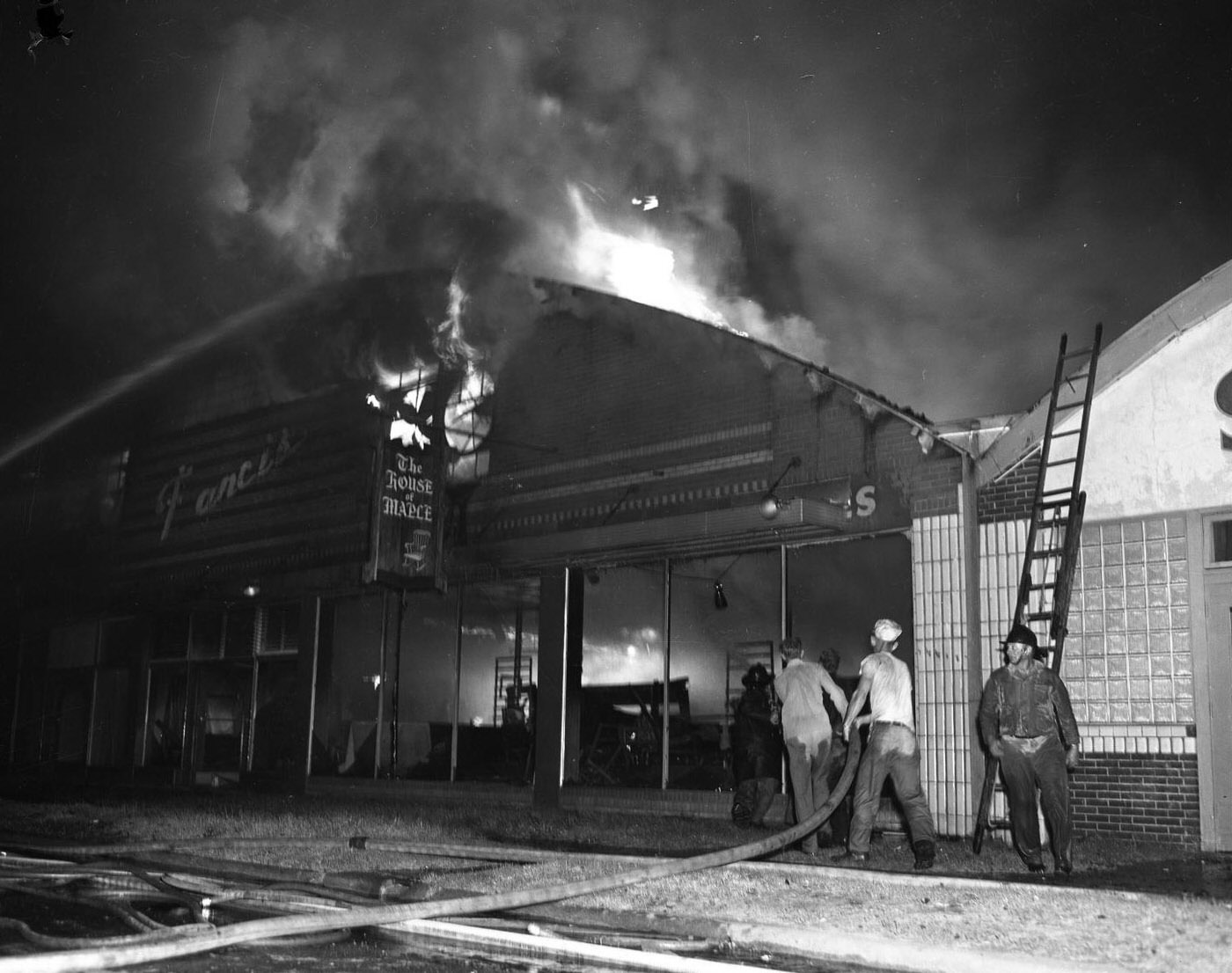 Francis Furniture Building Damaged by Fire, 1953.