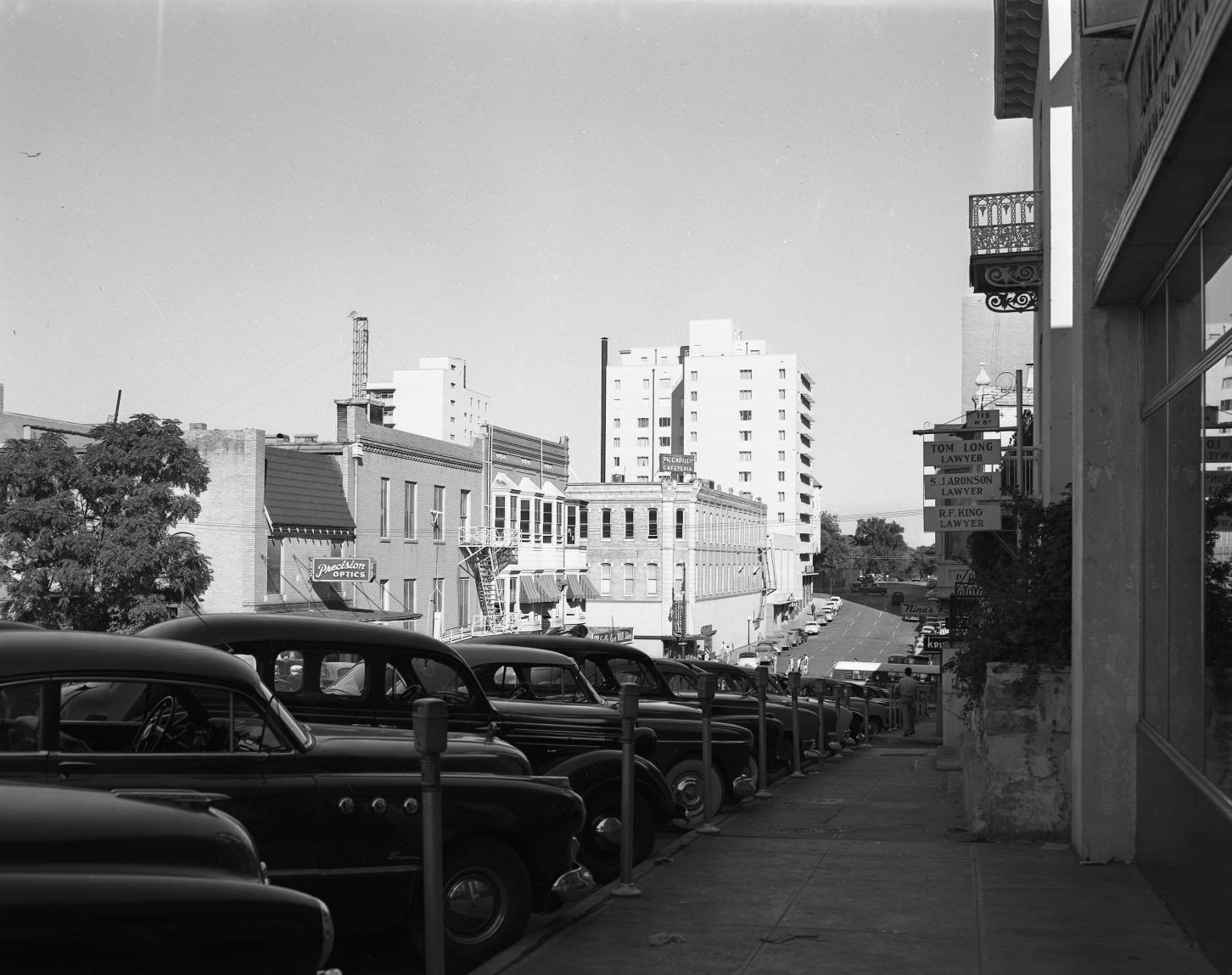 Construction Site View from 100 Block of W. 8th St, 1951.