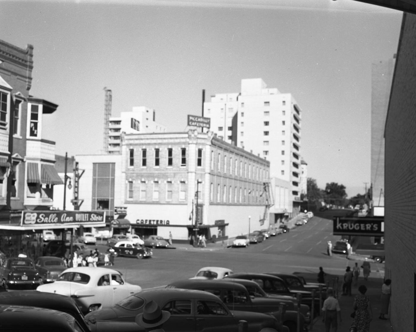 Construction Site View from 100 Block of W. 8th St, 1951.