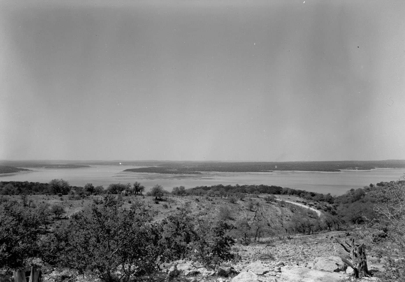 Scenic View of Lake Travis, 1955.