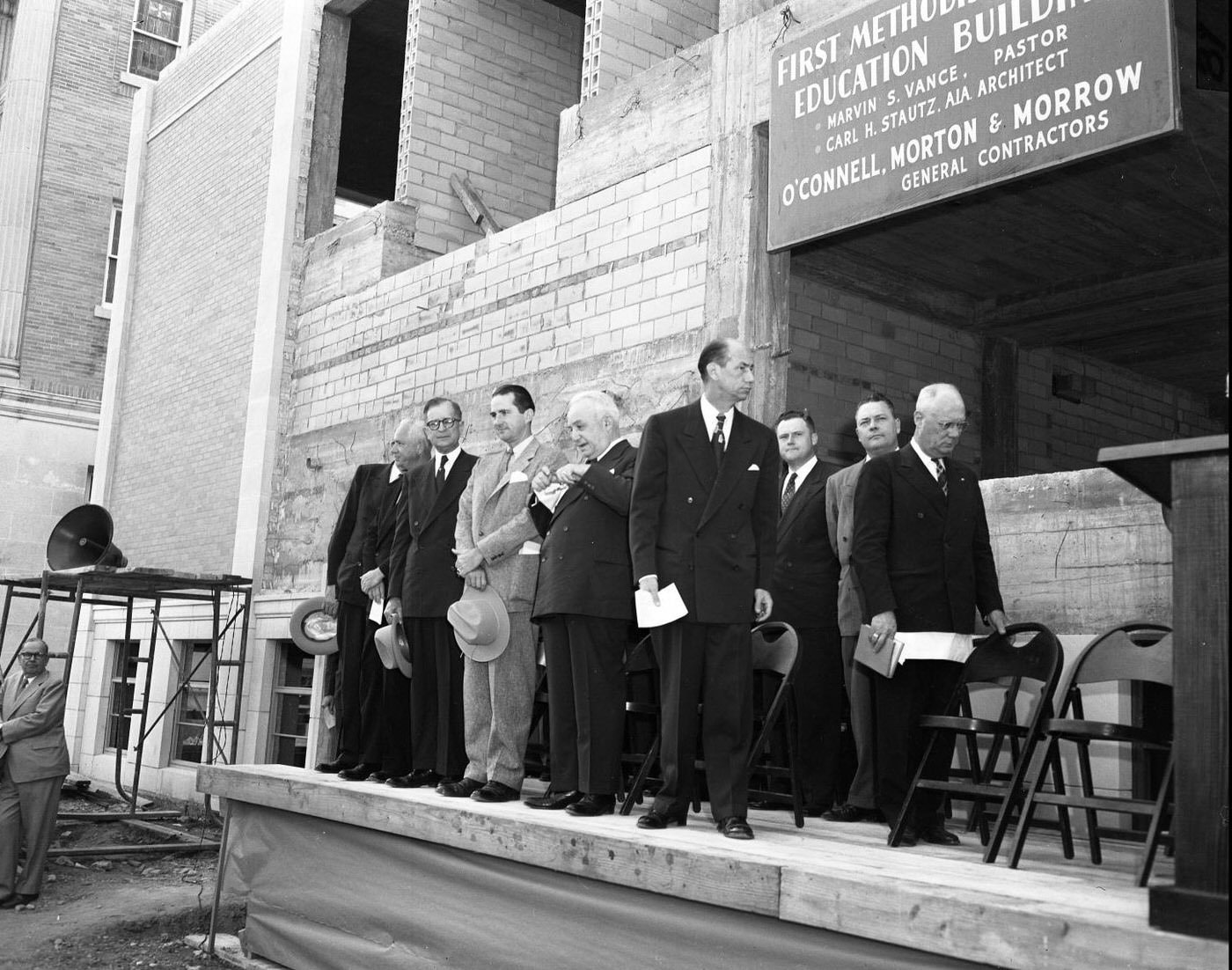Cornerstone Ceremony at First United Methodist Church, Austin, 1952.