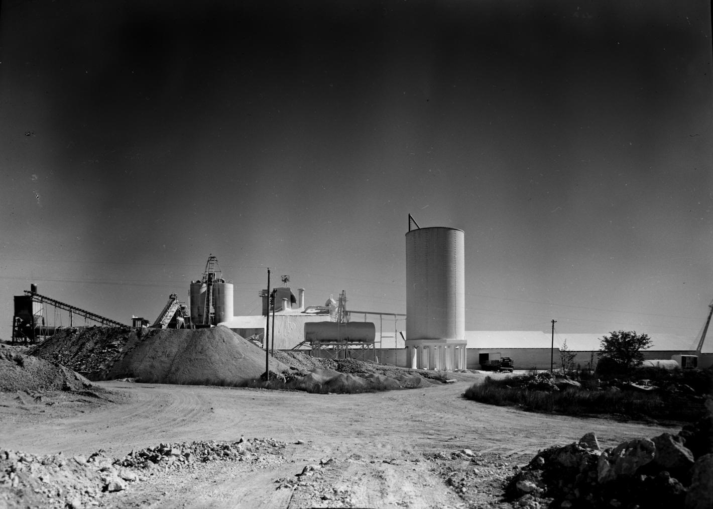 View of Limestone Processing Plant at Leander Limestone Corporation, 1959.