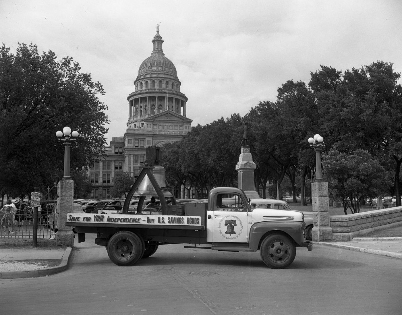 Liberty Bell Displayed in Front of Texas State Capitol, 1950.
