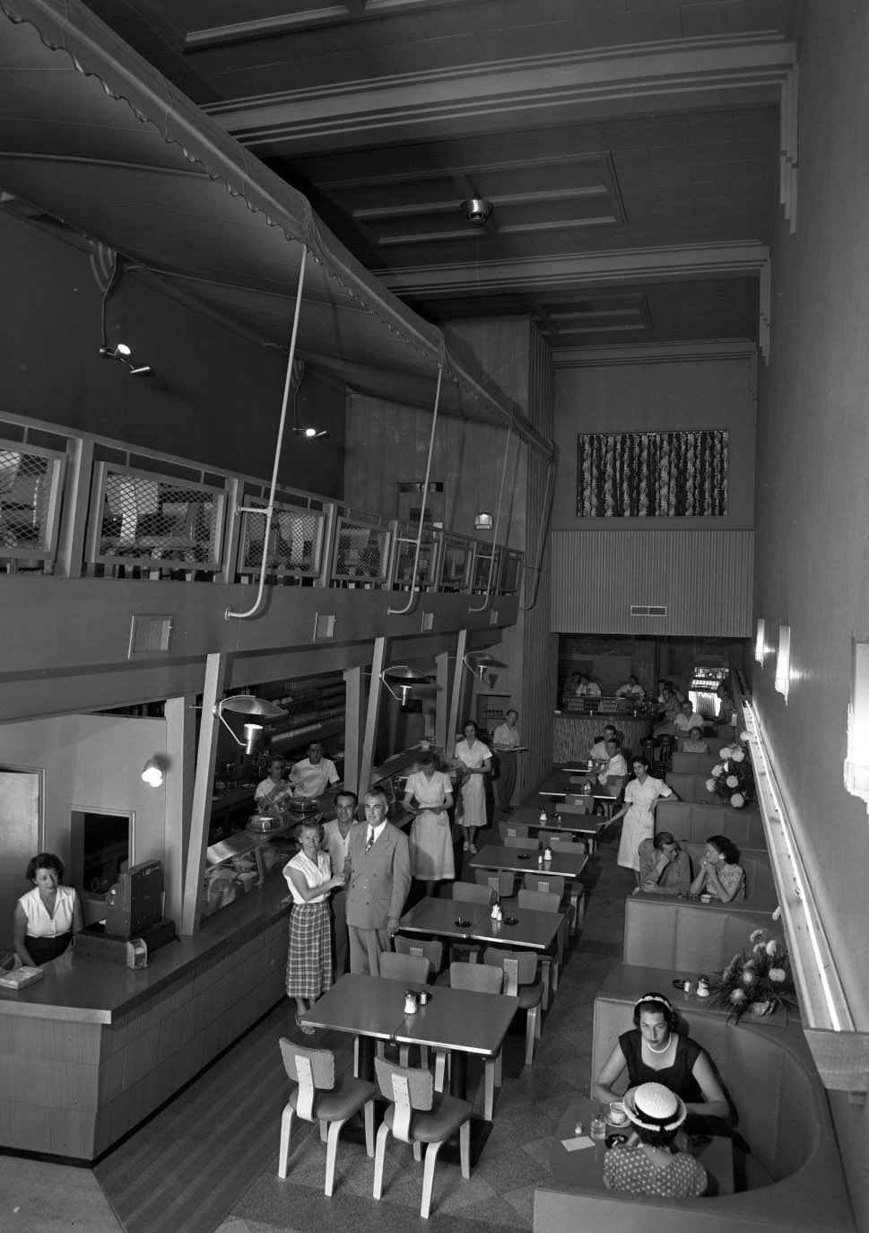 Inside Manhattan General Hotel Supply Cafeteria, 1950.