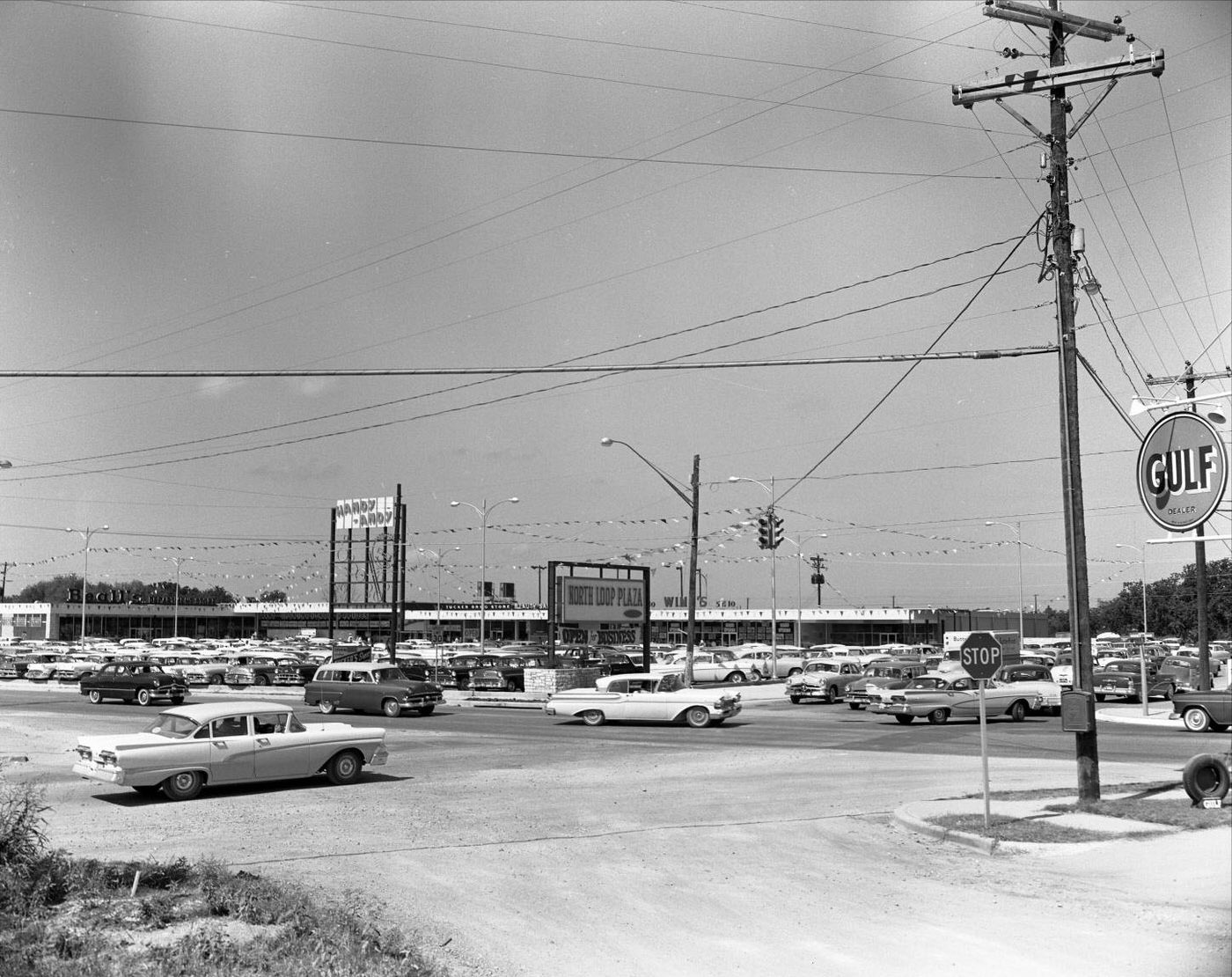 Opening Day at North Loop Plaza Parking Lot, 1958.