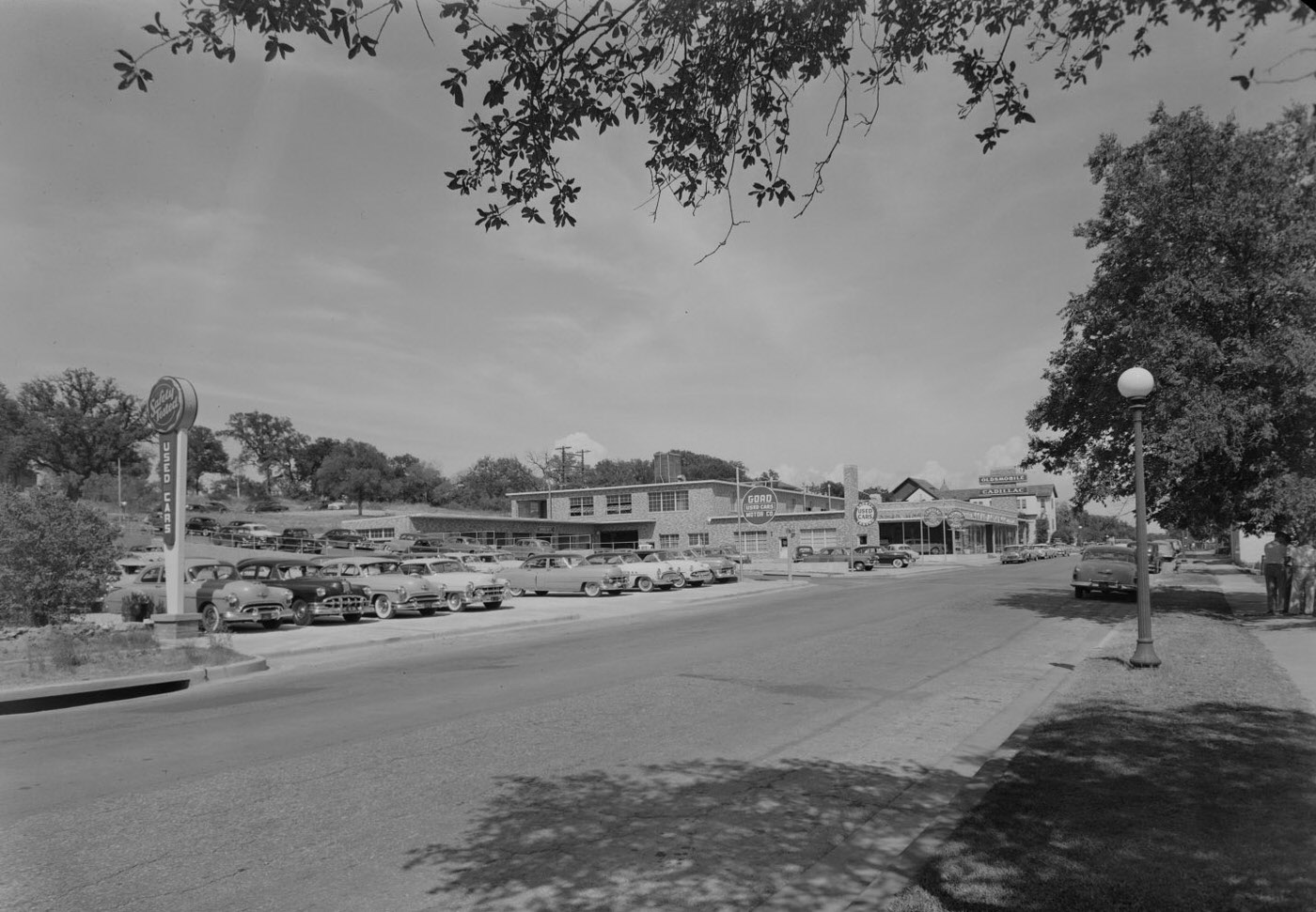Goad Motor Company Parking Lot Filled with Cars, 1954.