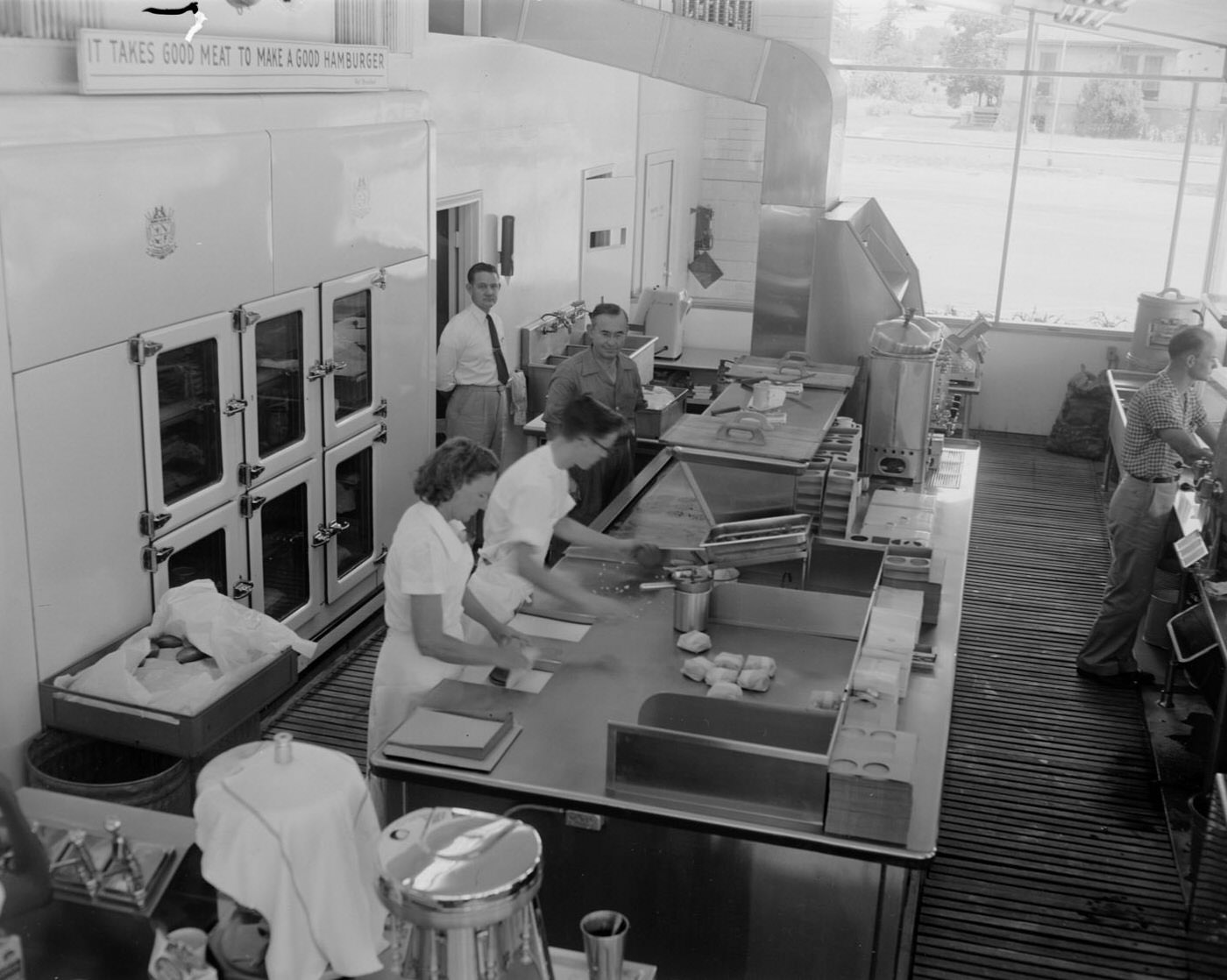 Staff Working in 2-J Hamburger Store, 1957.