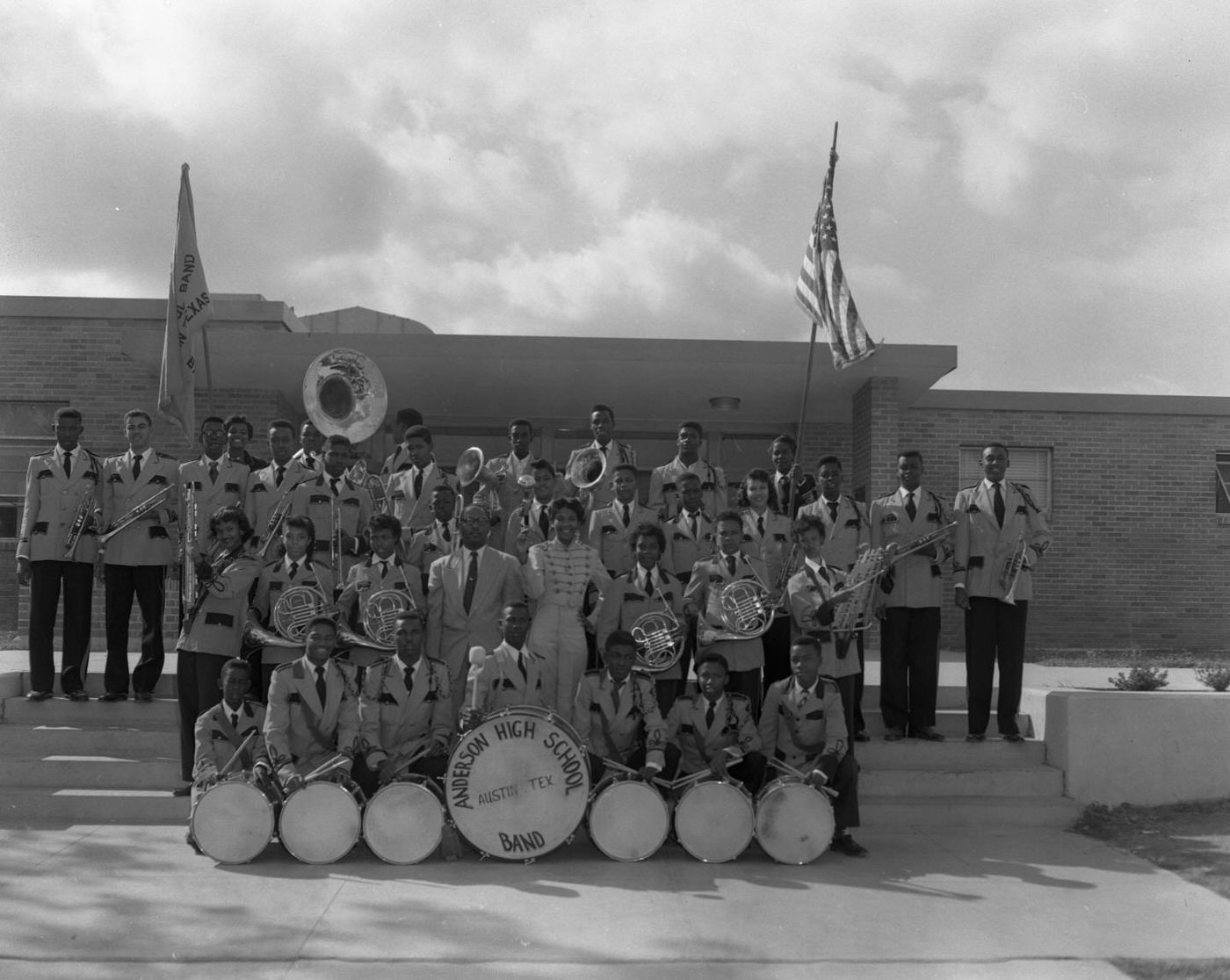 Anderson High School Band Group Portrait, 1955.