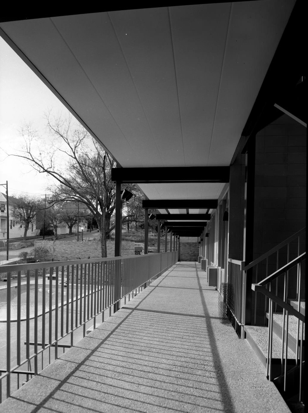 Rio House Apartments, Second Floor Balcony View, 1959.