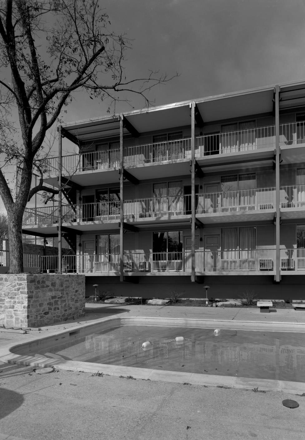 Rio House Apartments, Three-Story Building and Swimming Pool, 1959.