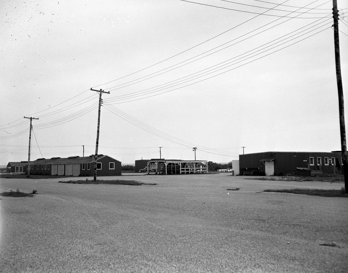 Rural Barrack Buildings, Exterior Showing Empty Property, 1950.