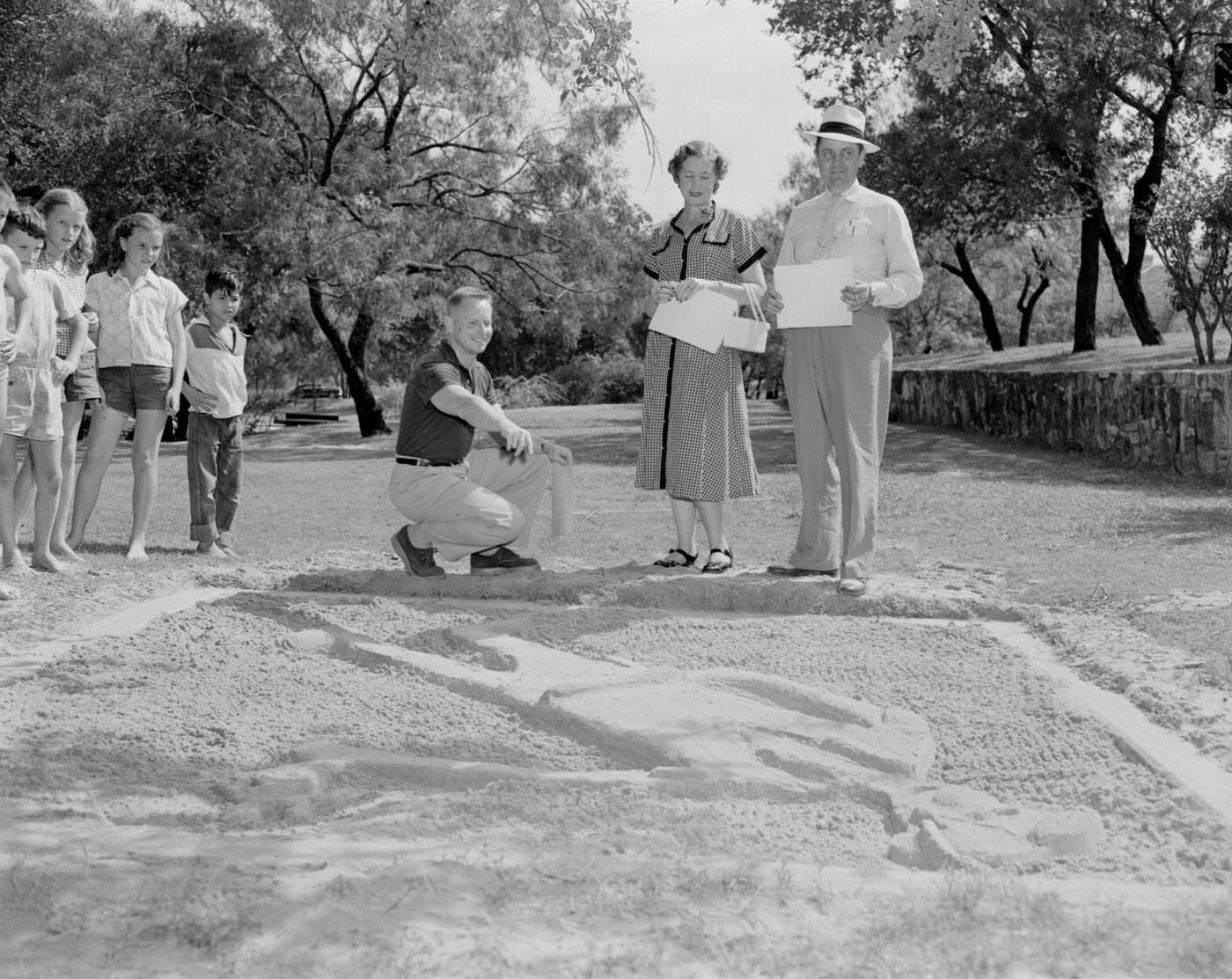 Children Watch Sand Art Judging, 1953.