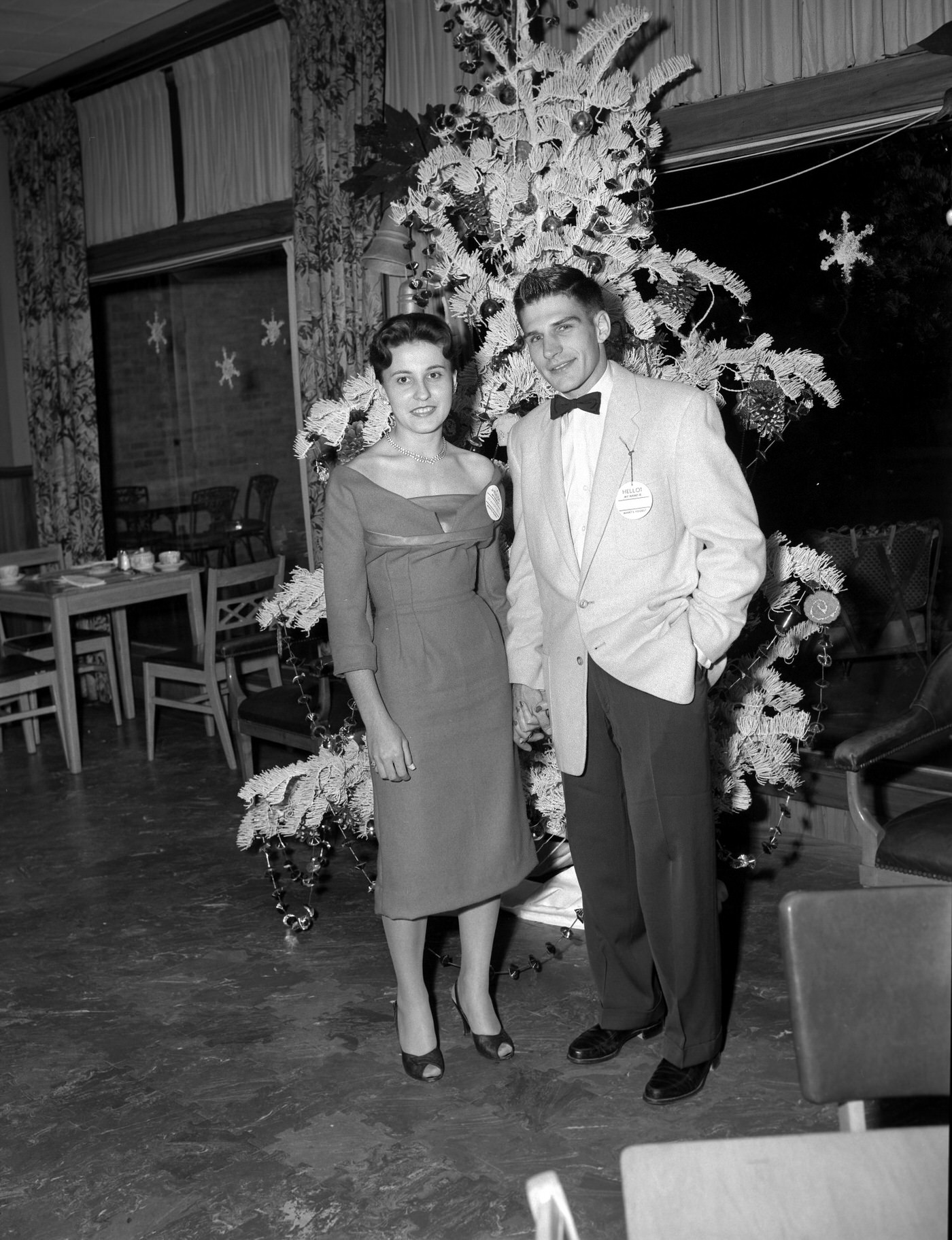 Couple at Southern Union Gas Christmas Party, 1958.