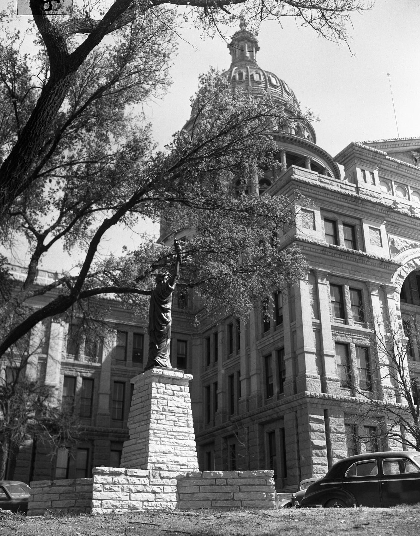 Statue of Liberty on Texas Capitol Grounds, 1952.