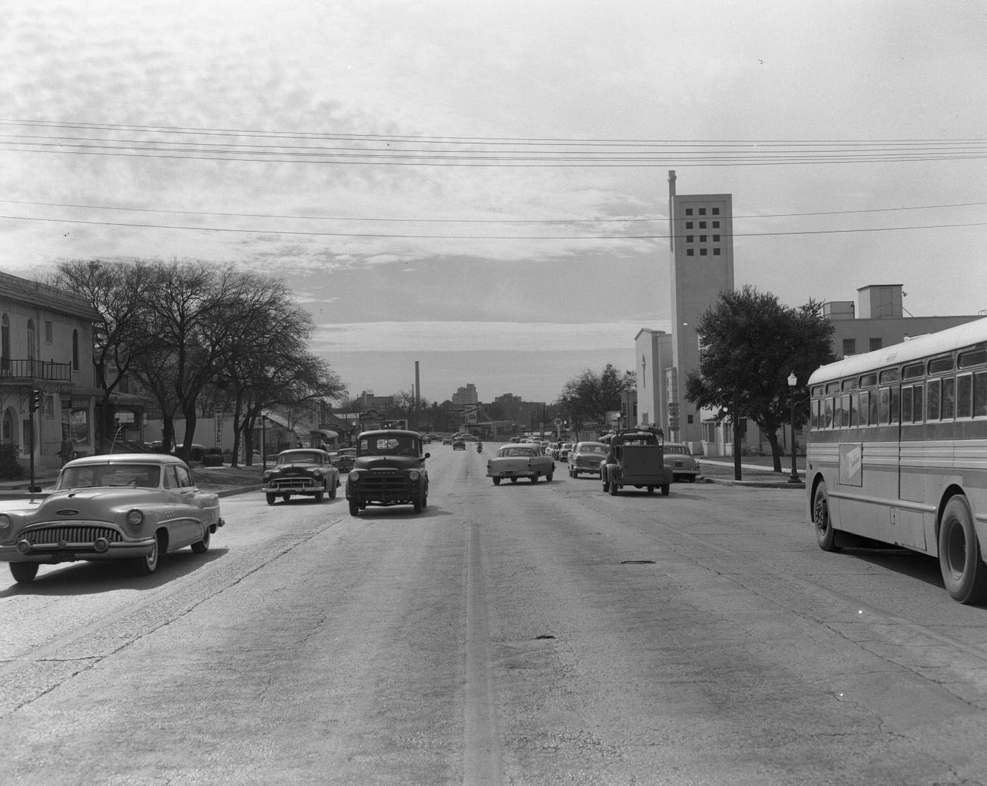 Guadalupe Street Scenes Near UT Campus, 1955.