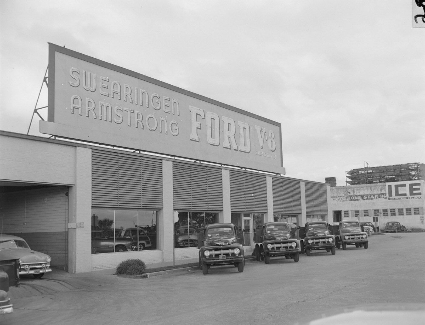 Swearingen Armstrong Ford V-8 Dealership, Austin, 1951.