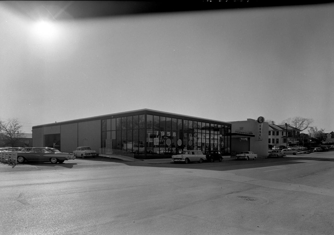 Swearingen Brothers Edsel Dealership and Suber-McAngus Motors, 1957.