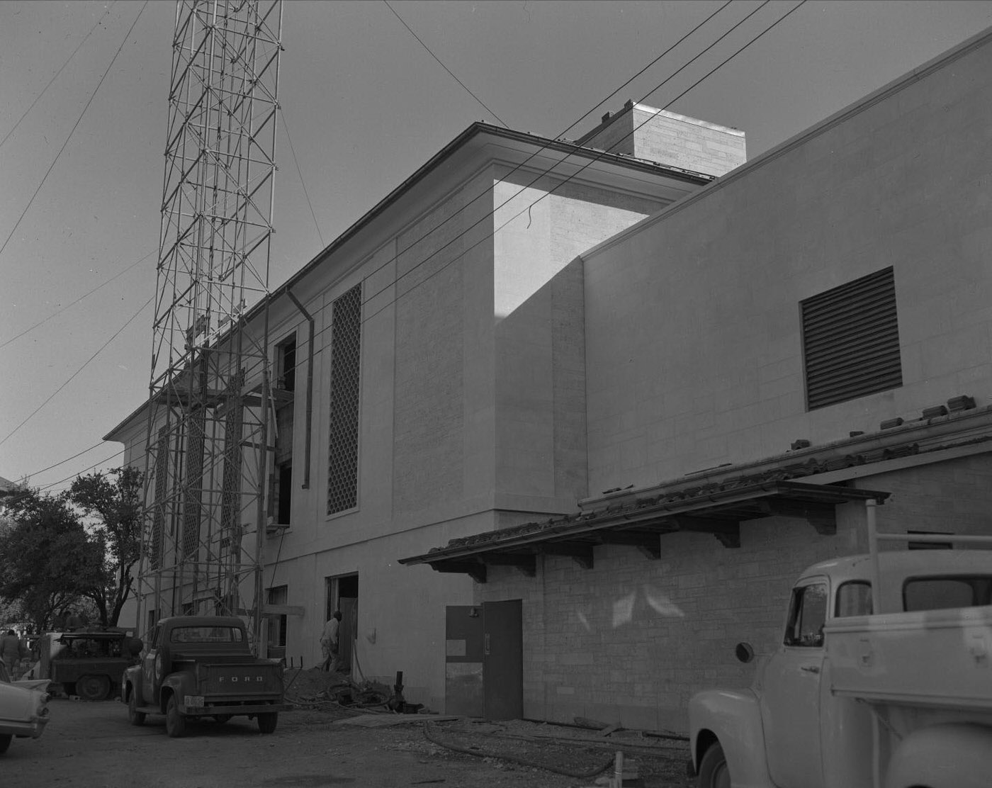 Construction Outside Texas Union on the West Mall, 1959.