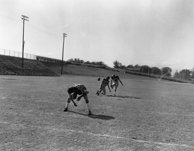 Anderson High School Students Playing Football, 1955.