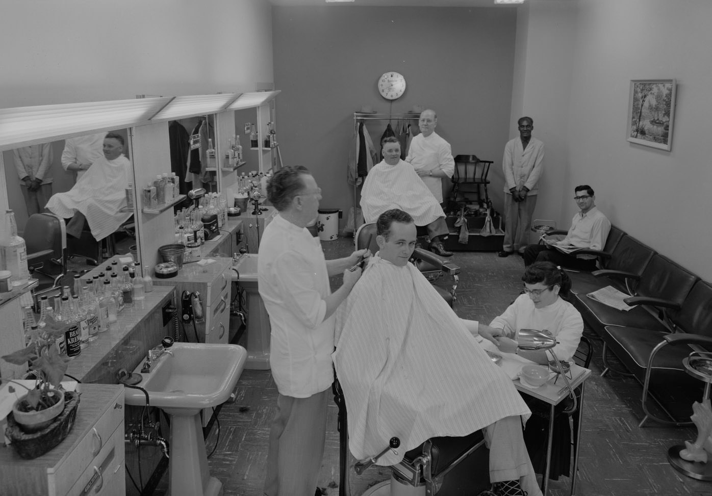 Tillman's Barber Shop Interior, 1955.