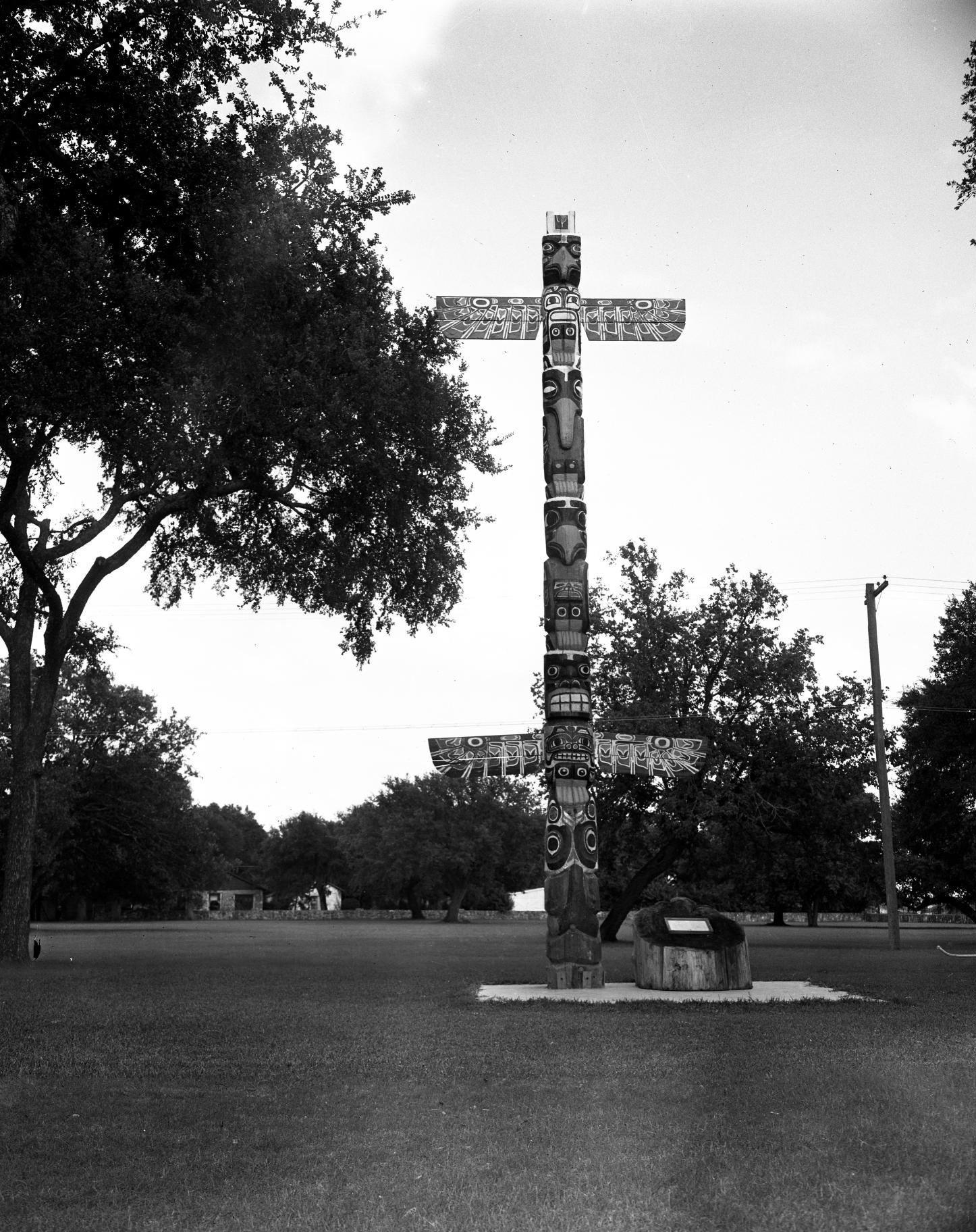 Totem Pole at Texas Military Forces Museum, Camp Mabry, 1950.
