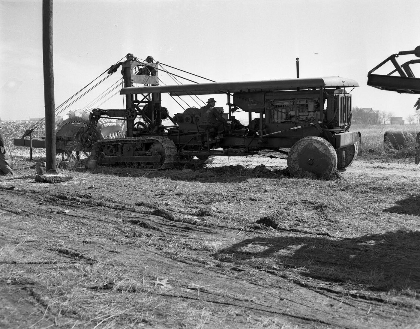 Trench-Digging Machinery in Action on a Field, 1951.
