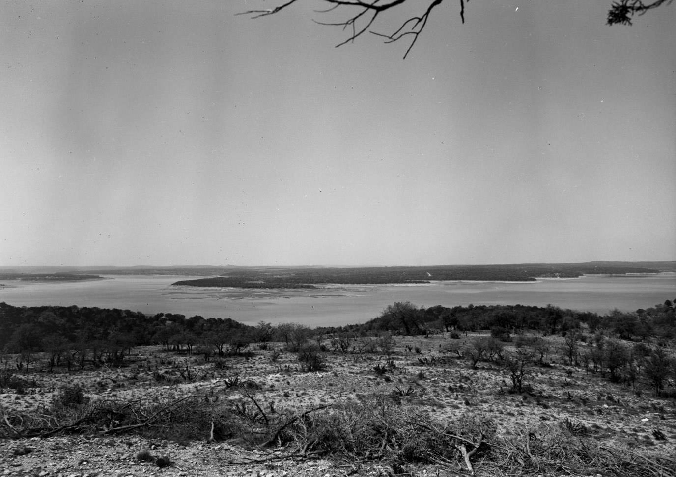 View of Lake Travis from the Shore, 1955.